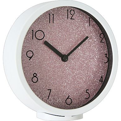 Glittery Pink Clock Table Decor