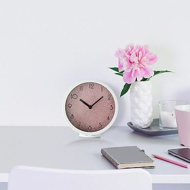 Glittery Pink Clock Table Decor