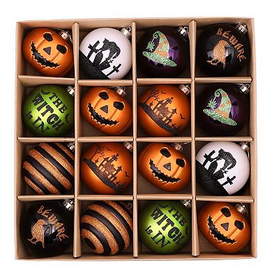 Halloween Ornament Round Ball 16 Piece Set