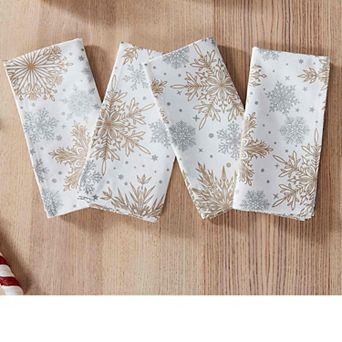 Avanti Snowflakes 4 pc Dinner Napkin Set