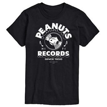 Big & Tall Peanuts Records Snoopy Vinyl Graphic Tee