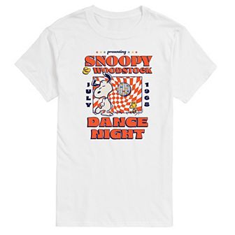 Big & Tall Peanuts Snoopy Woodstock Dance Night Graphic Tee