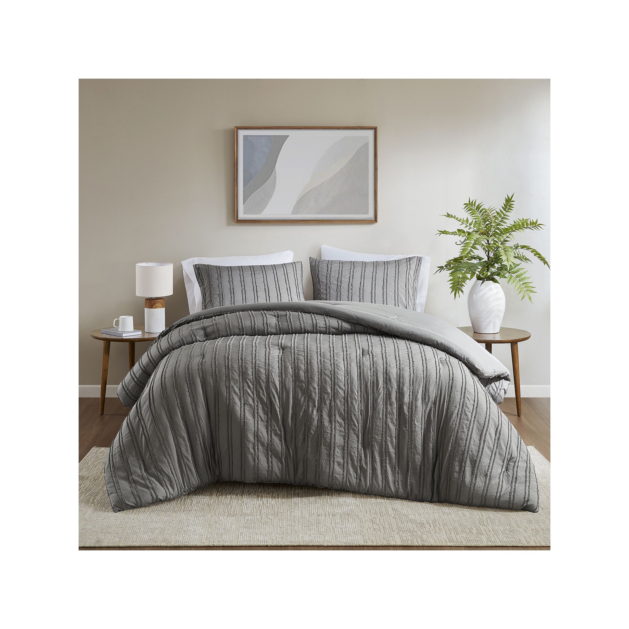 510 Design Percy Comforter Set, Grey