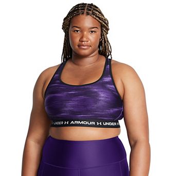 Plus Size Under Armour Crossback Mid Print Bra