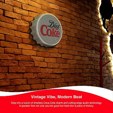 Diet-Coke/Coca-Cola Bottle Cap Shape Speaker, Fm Radio, Kickstand, Wall Mountable, Led Lights