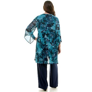 Plus Size Luxology 3-pc. Cardigan, Tank Top & Pant Set