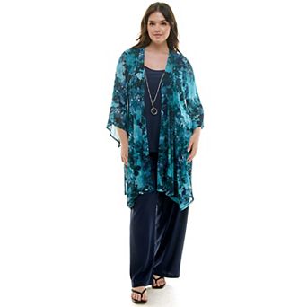Plus Size Luxology 3 pc Cardigan, Tank Top & Pant Set