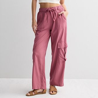 Juniors' Vanilla Star Linen Cargo Pants