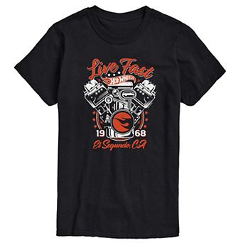 Big & Tall Hot Wheels Live Fast Graphic Tee