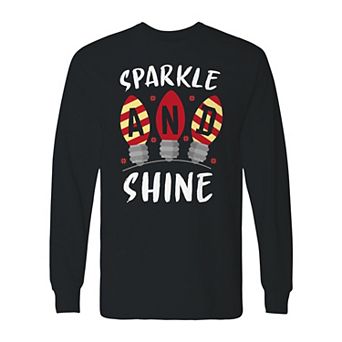 Men's Christmas Sparkle Shine Long Sleeve Graphic Tee