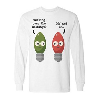 Men's Christmas Working Holidays Long Sleeve Graphic Tee