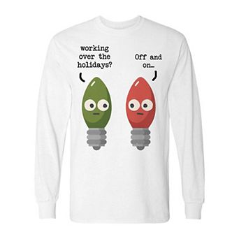 Men's Christmas Working Holidays Long Sleeve Graphic Tee