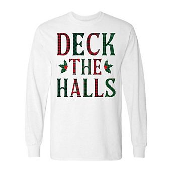 Men's Christmas Deck The Halls Long Sleeve Graphic Tee