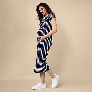 Maternity Motherhood® Ribbed Raglan Midi Dress