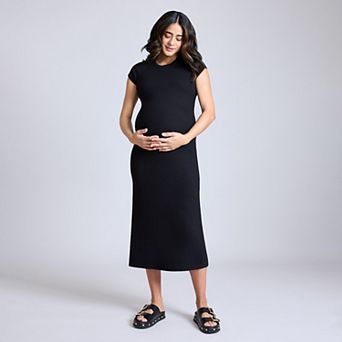 Maternity Motherhood® Ribbed Raglan Midi Dress