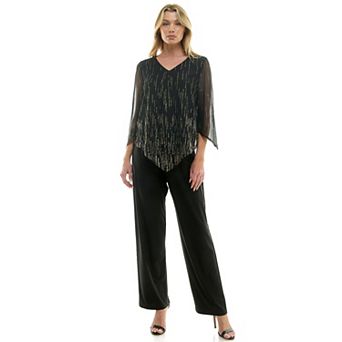 Women's Luxology 2 pc V-Neck Blouse & Straight Leg Pants Set