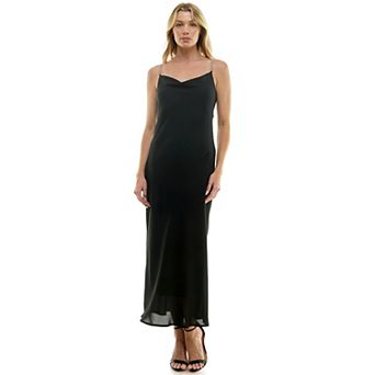 Women's Luxology Novelty Trim Chain Strap Slip Maxi Dress