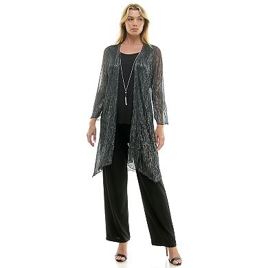 Women's Luxology 2Fer Pant Set With Attached Tank And Detachable Necklace