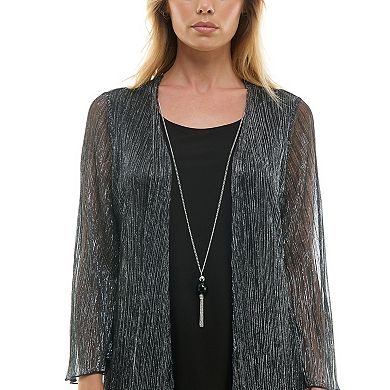 Women's Luxology 2Fer Pant Set With Attached Tank And Detachable Necklace