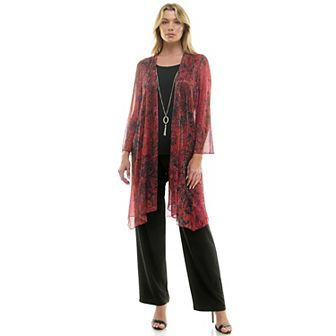 Women's Luxology 2Fer Pant Set With Attached Tank And Detachable Necklace