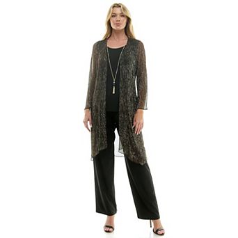 Women's Luxology 2Fer Pant Set With Attached Tank And Detachable Necklace