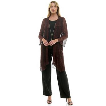 Women's Luxology 2Fer Pant Set With Attached Tank And Detachable Necklace