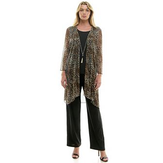 Women's Luxology 2Fer Pant Set With Attached Tank And Detachable Necklace