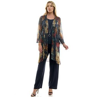 Women's Luxology 2Fer Pant Set With Attached Tank And Detachable Necklace