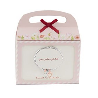 Brilliance Two Tone Heart Charms Double Layer Tennis Bracelet