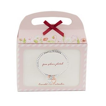 Brilliance Two Tone Heart Charms Double Layer Tennis Bracelet