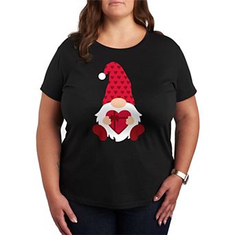 Plus Size Chocolate Heart Box Gnome Graphic Tee