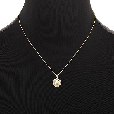 Brilliance Fine Silver Plated Round Cubic Zirconia Stud Earrings & Cubic Zirconia Loveknot Pendant Box Chain Necklace Set