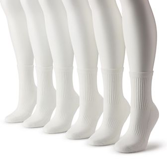 Women's FLX 6-Pack Athletic Half Crew Striped Socks