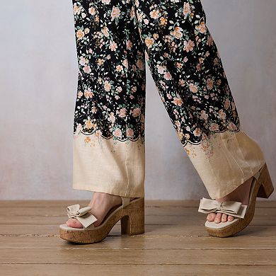 Petite LC Lauren Conrad Drapey Elastic Back Trouser Pants