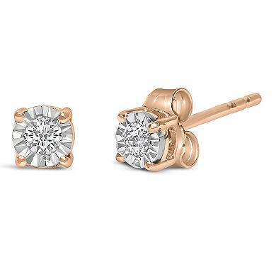 Haus of Brilliance Sterling Silver 1/10 Carat T.W. Round Brilliant-Cut Lab-Grown Diamond Stud Earrings