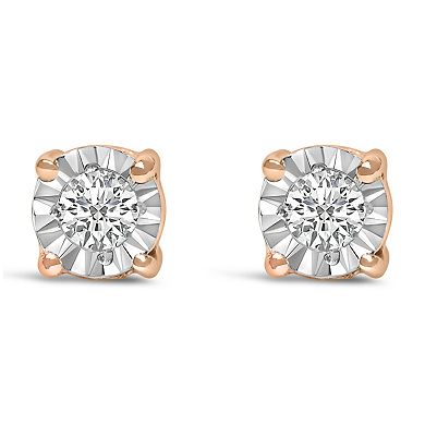 Haus of Brilliance Sterling Silver 1/10 Carat T.W. Round Brilliant-Cut Lab-Grown Diamond Stud Earrings