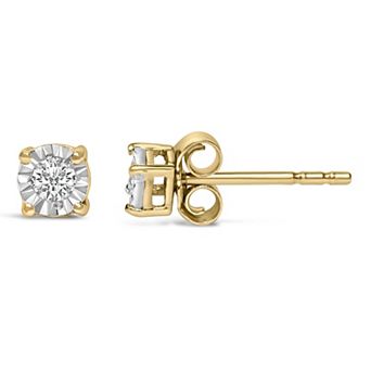 Haus of Brilliance Sterling Silver 1/10 Carat T.W. Round Brilliant-Cut Lab-Grown Diamond Stud Earrings