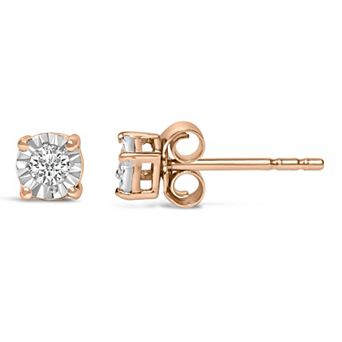 Haus of Brilliance Sterling Silver 1/10 Carat T.W. Round Brilliant-Cut Lab-Grown Diamond Stud Earrings