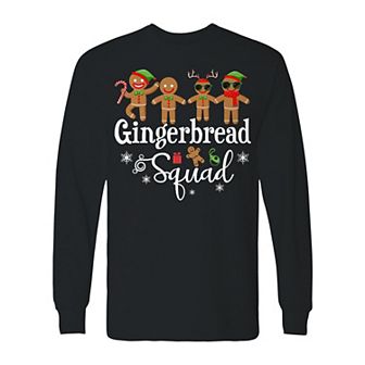 Men's Christmas Gingerbread Squad Long Sleeve Graphic Tee