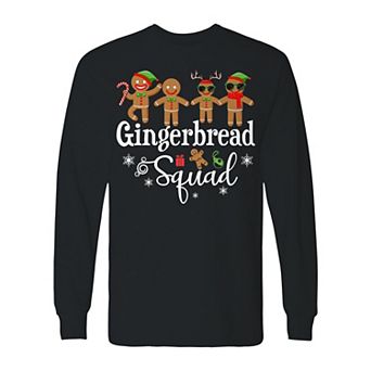 Men's Christmas Gingerbread Squad Long Sleeve Graphic Tee