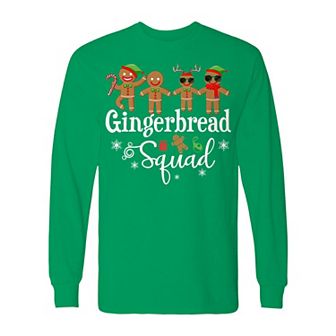 Men's Christmas Gingerbread Squad Long Sleeve Graphic Tee