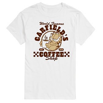 Big & Tall Garfield Coffee Shop Graphic Tee
