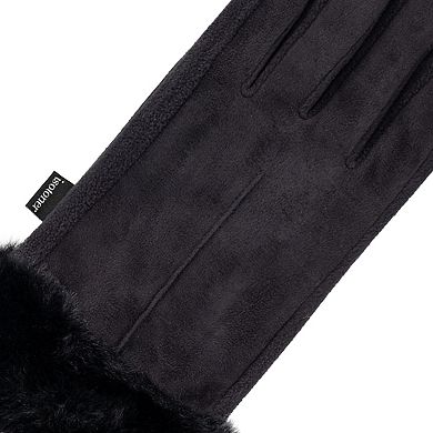 Women's Isotoner Mya Microsuede Gloves with Faux Fur Cuff and smartDRI®