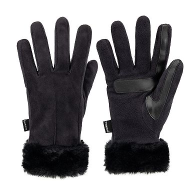 Women's Isotoner Mya Microsuede Gloves with Faux Fur Cuff and smartDRI®