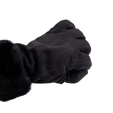 Women's Isotoner Mya Microsuede Gloves with Faux Fur Cuff and smartDRI®