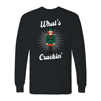 Men's Christmas What Cracker Long Sleeve Graphic Tee