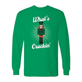 Men's Christmas What Cracker Long Sleeve Graphic Tee