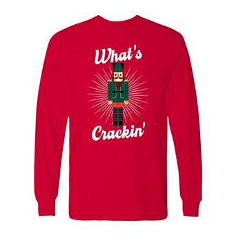 Men's Christmas What Cracker Long Sleeve Graphic Tee