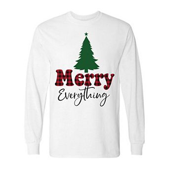 Men's Christmas Merry EveryThing Tree Long Sleeve Graphic Tee