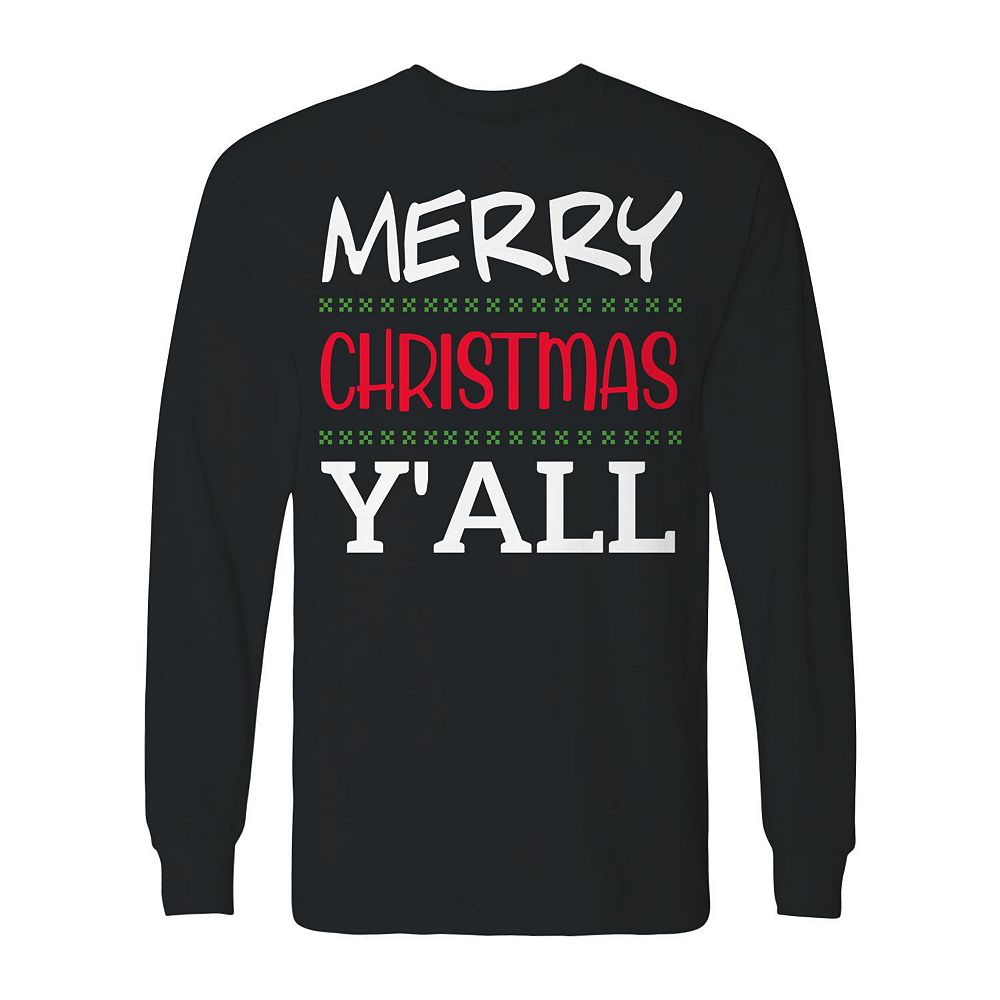 Men's Christmas Merry Christmas Long Sleeve Graphic Tee